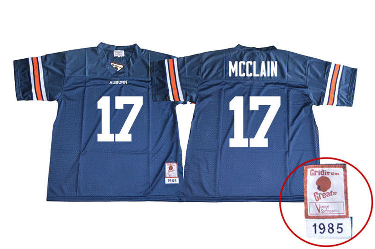 1985 Throwback Youth #17 Marquis McClain Auburn Tigers College Football Jerseys Sale-Navy